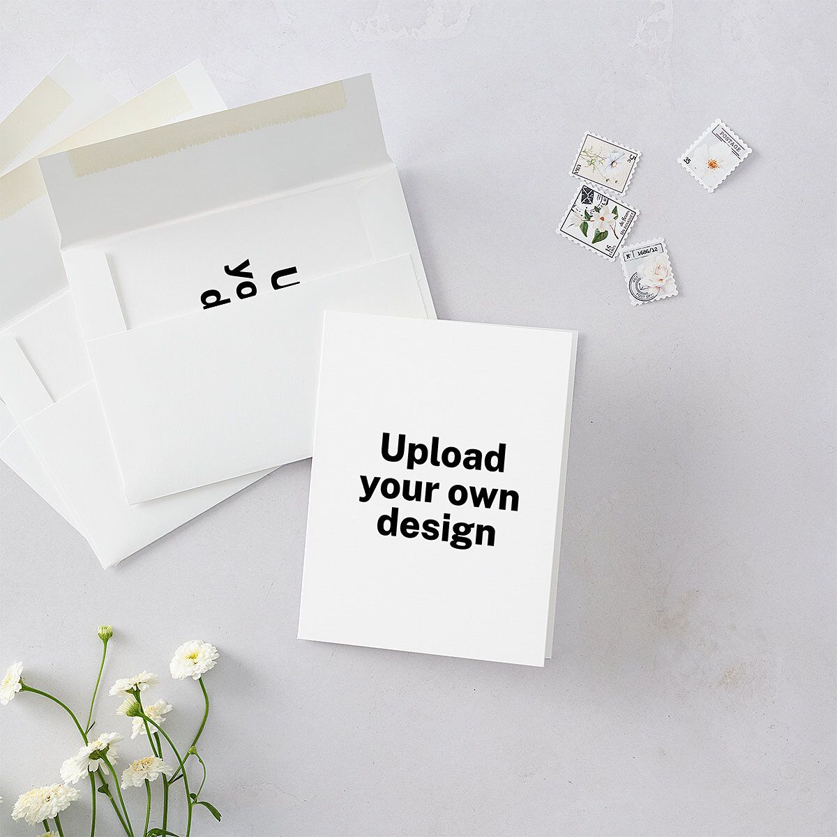Upload Your Own Design Portrait Photo Thank You Cards Pure White