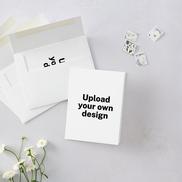 Upload Your Own Design Portrait Photo Thank You Cards Pure White