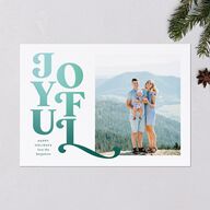 Retro Holiday Holiday Cards Sea Glass Signature Blank Standard Landscape