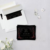 Gothic Gate Save the Date Petite Cards Licorice Signature smooth Blank No Standard