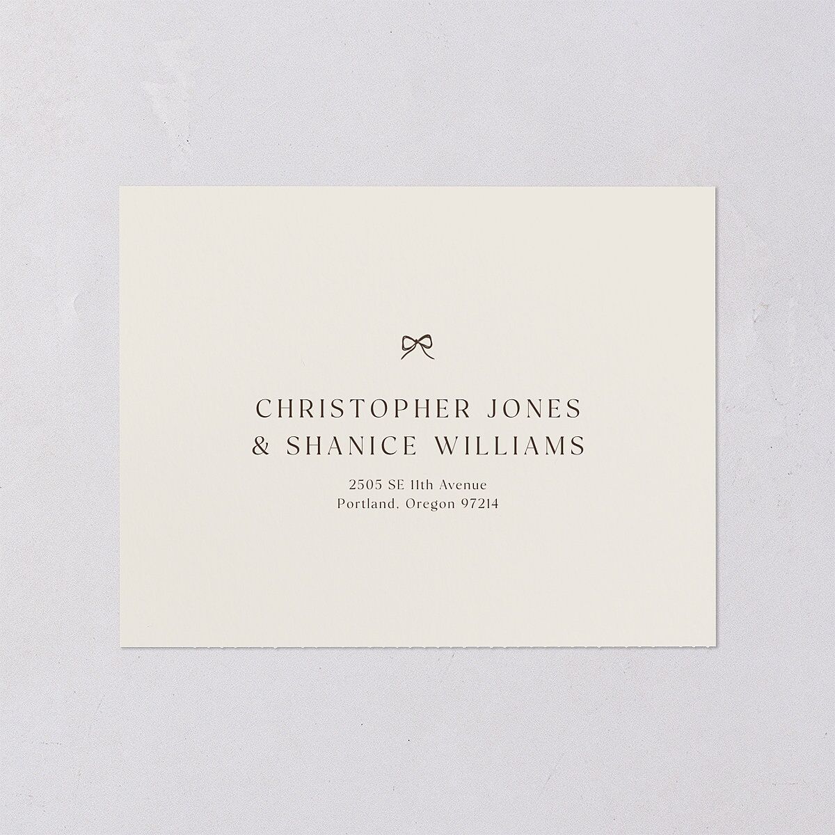 Simple Boho Flowers All-in-One Wedding Invitations Champagne Signature Light Both Recipient and Return Addresses No