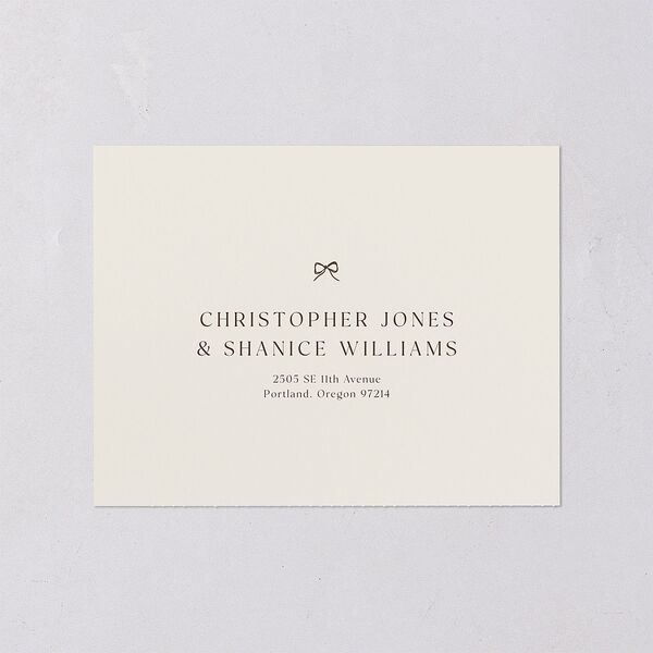 Simple Boho Flowers All-in-One Wedding Invitations Champagne Signature Light Both Recipient and Return Addresses No