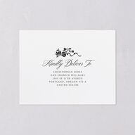 Old Money Botanical All-in-One Wedding Invitations Pure White Signature Light Both Recipient and Return Addresses No