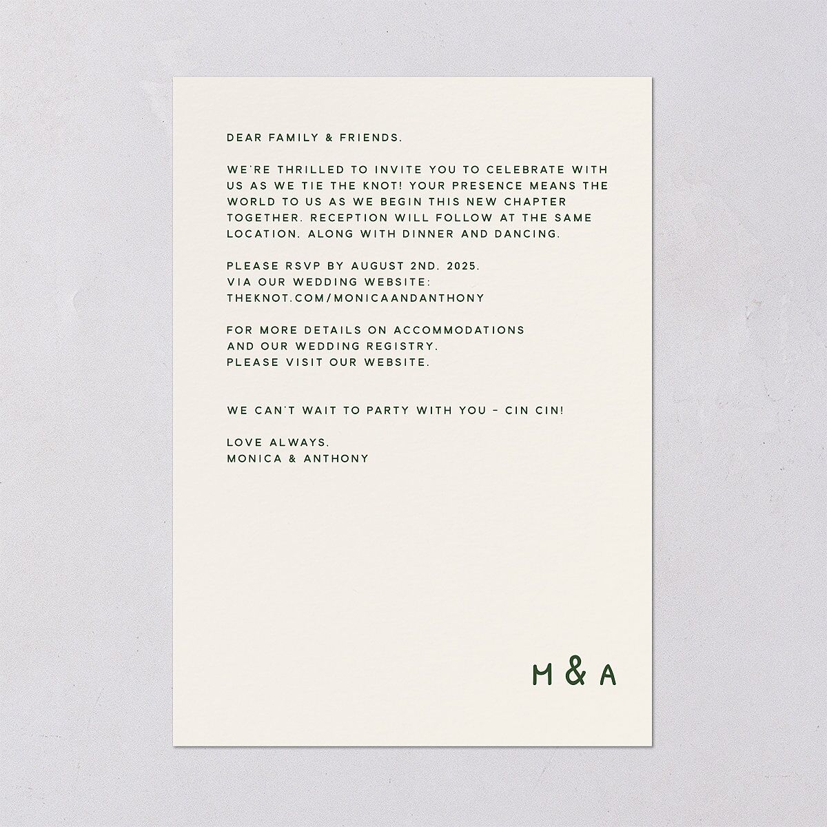 Hand Drawn Recipe Wedding Invitations Dark Camo Signature Blank No Standard