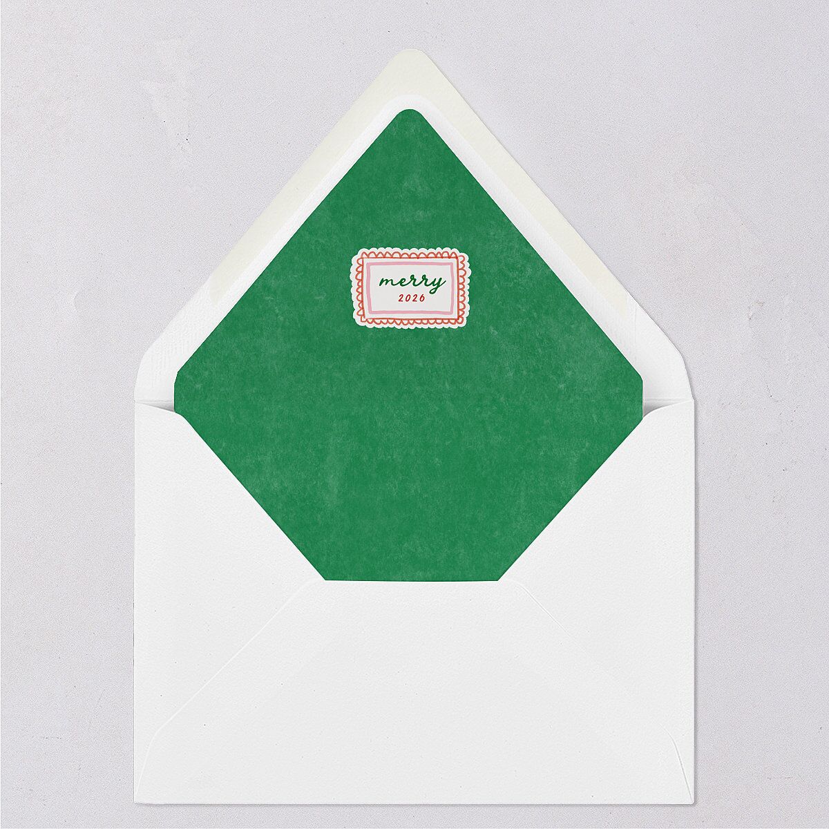 Whimsical Painted Holiday Border Euro Envelope Liners Scarlet Luxe
