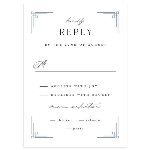 Church Cross Wedding Response Cards Dusty Blue Signature Standard