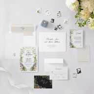 Opulent Garden Foil Wedding Invitations Gold Pure White Signature Blank No Standard