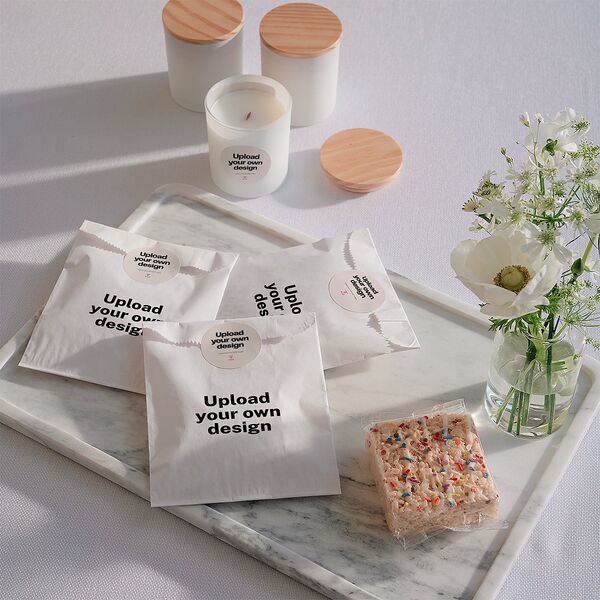 Upload Your Own Design Wedding Stickers Pure White Circle