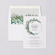 Leafy Hoops Rehearsal Dinner Invitations Eucalyptus Signature Blank Standard