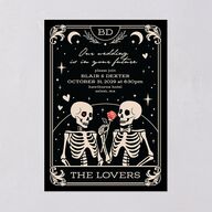 Halloween Tarot Skeletons Wedding Invitations Midnight Signature Blank No Standard