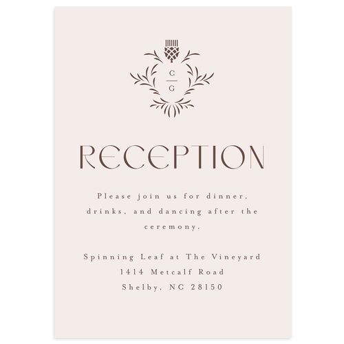 Tartan Crest Wedding Enclosure Cards Fawn Signature Standard
