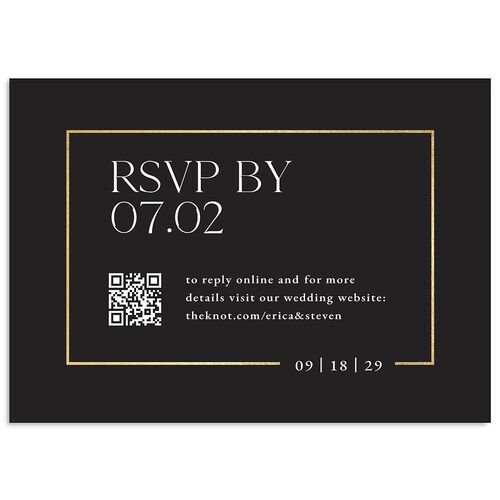 Minimalist Photo Frame Foil Wedding Response Cards Gold Charcoal Signature Standard