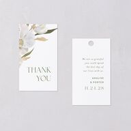 Elegant Orchid Foil Favor Gift Tags Gold Pure White Signature