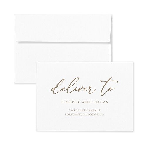 Gilded Photo Response Card Envelopes Kraft Pure White Return Address Signature Standard