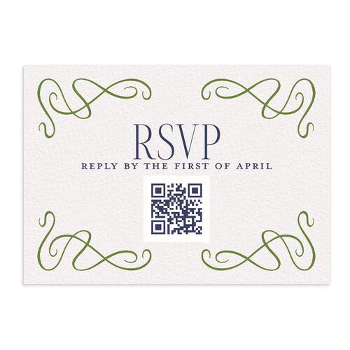 Art Nouveau Wisteria QR Code RSVP Cards Cornflower Signature Standard