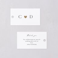 Dainty Heart Favor Gift Tags Pure White Gold Signature