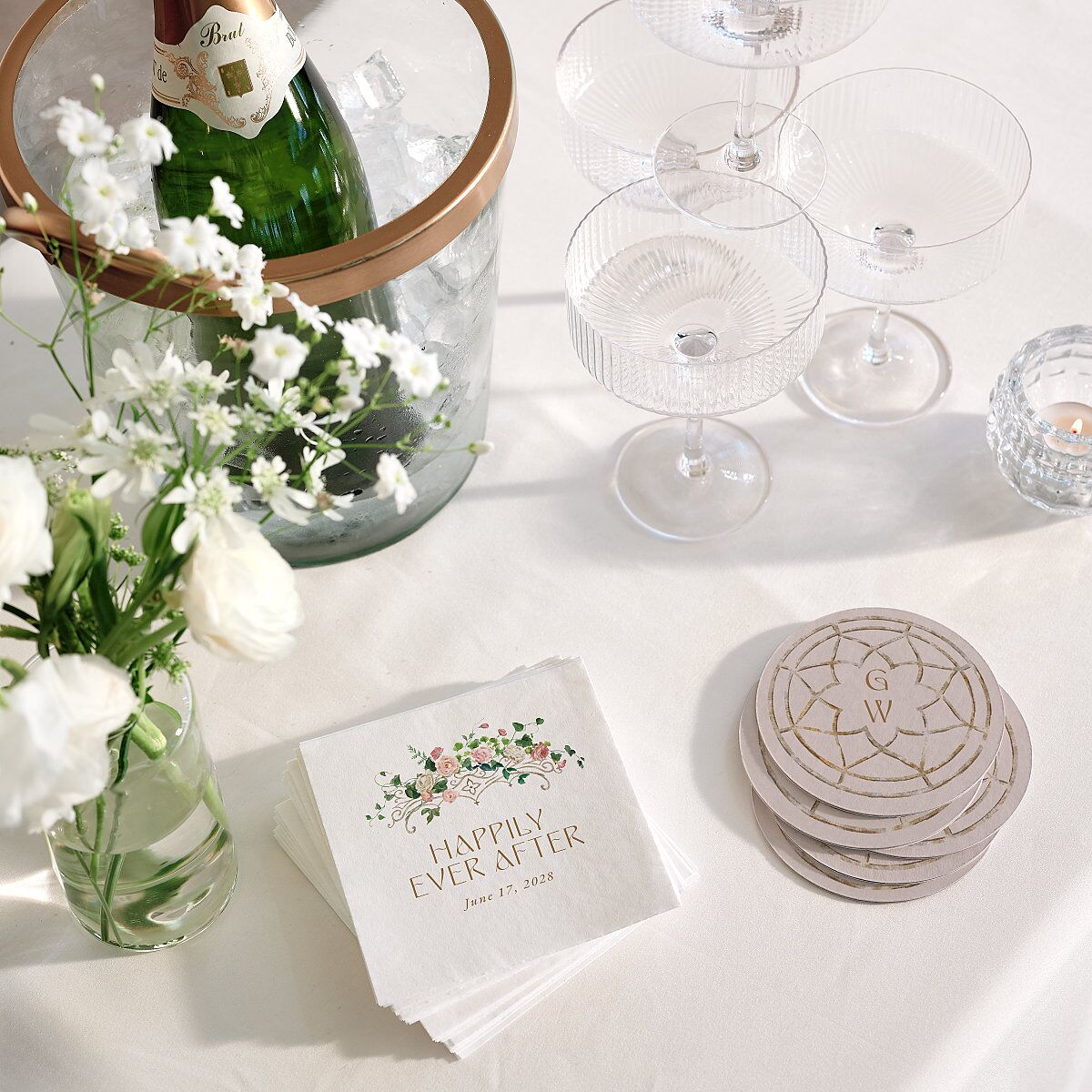 Fairytale Garden Cocktail Napkins Sage Napkin Uncoined