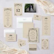 Antique Victorian Botanical Wedding Response Cards Sand Signature Standard