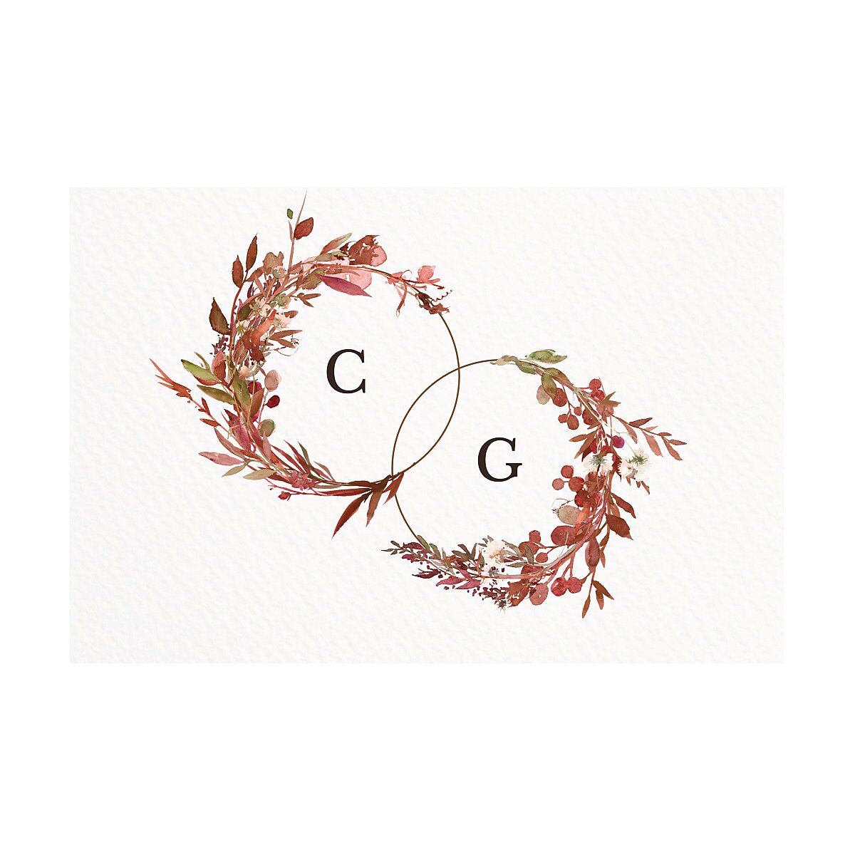 Leafy Hoops Save The Date Postcards