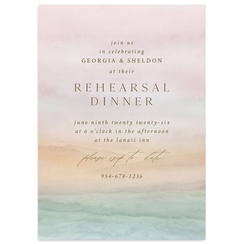 Ethereal Sunset Rehearsal Dinner Invitations Peach Fuzz Signature Blank Standard