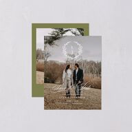 Branches Monogram Save the Date Petite Cards Olive Signature smooth Blank No