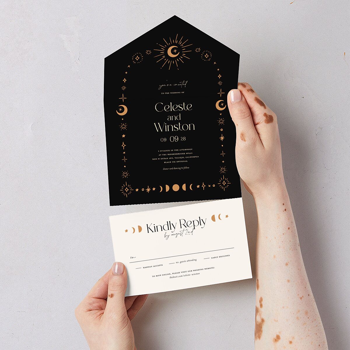 Celestial Galaxy All-in-One Wedding Invitations — view 3