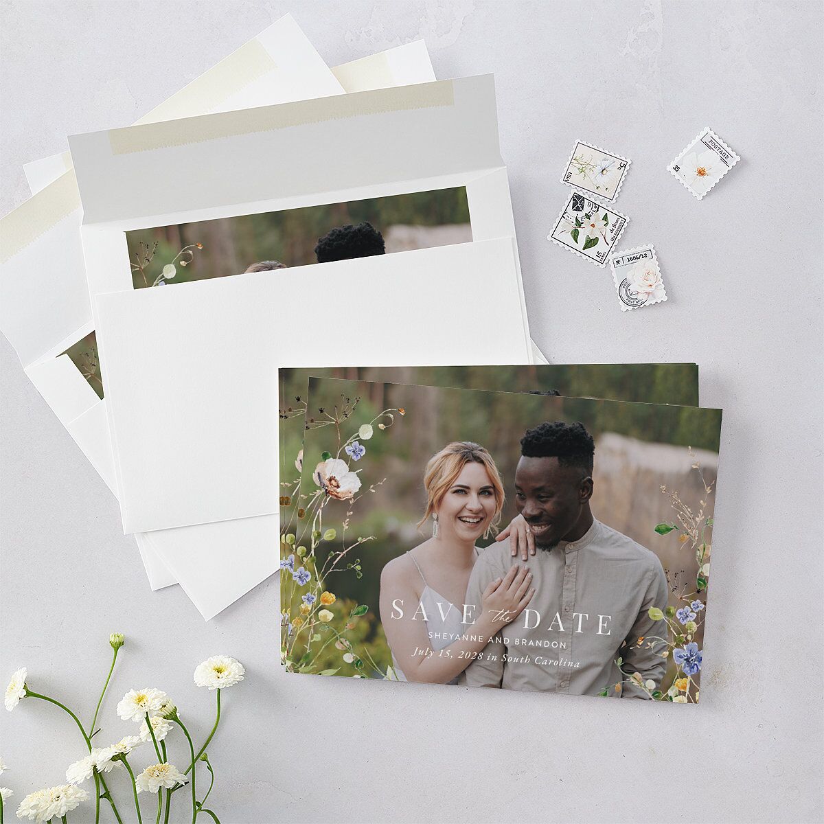 Wildflower Landscape Save the Date Cards — view 5