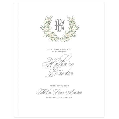 Luxury Floral Monogram Guest Books Cotton