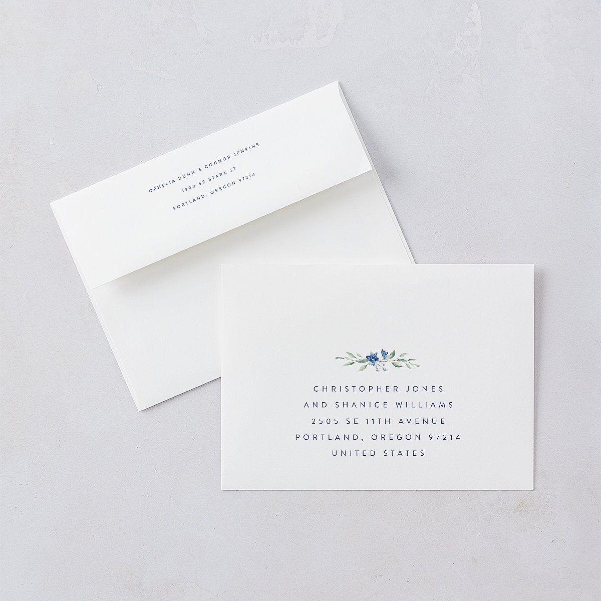 Watercolor Crest Wedding Invitations Cornflower Signature Blank No Standard