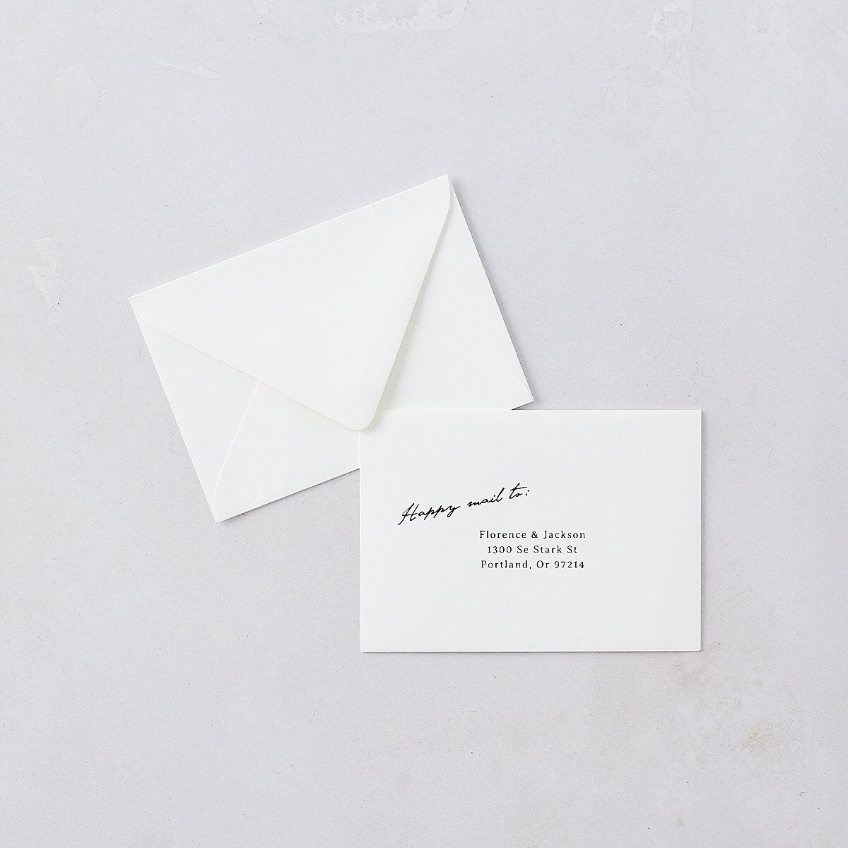 Vintage Film Photo Response Card Euro Envelopes Sand White Return Address Luxe