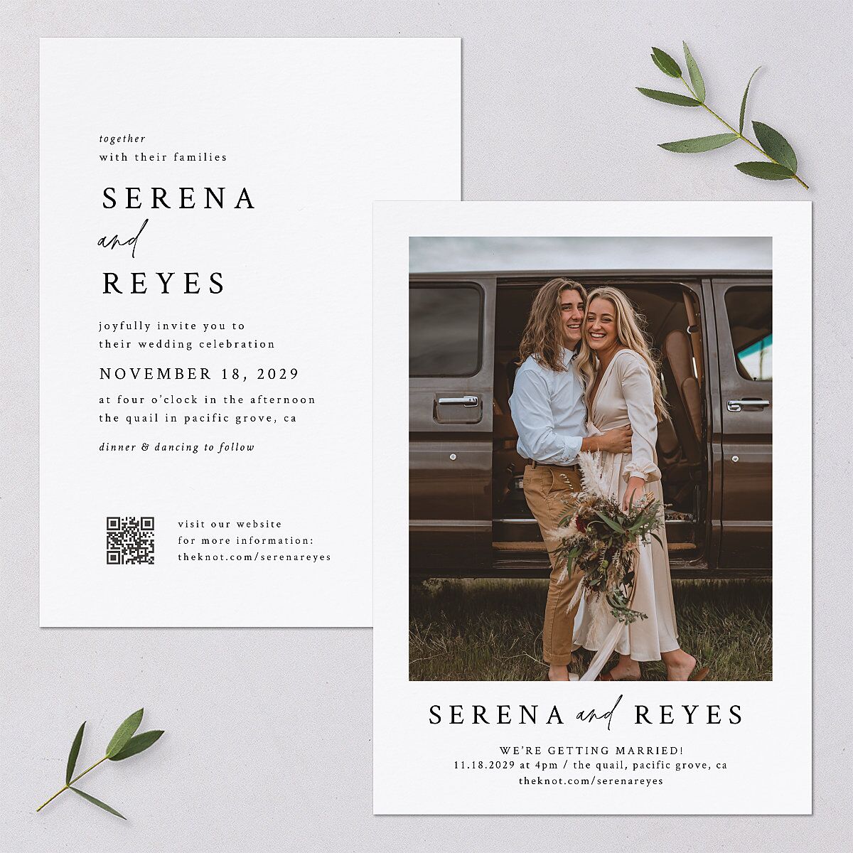 Captured Love Wedding Invitations Pure White Signature Blank No Standard