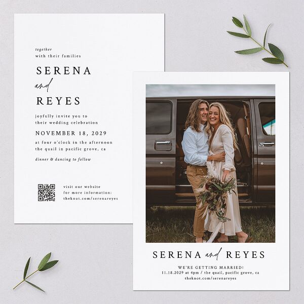 Captured Love Wedding Invitations Pure White Signature Blank No Standard