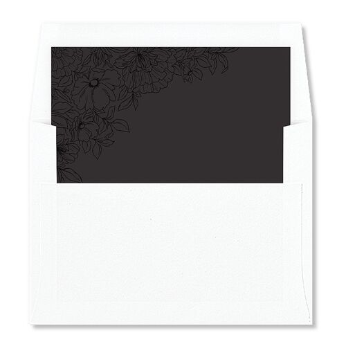 Gilded Florals Envelope Liners Charcoal Standard