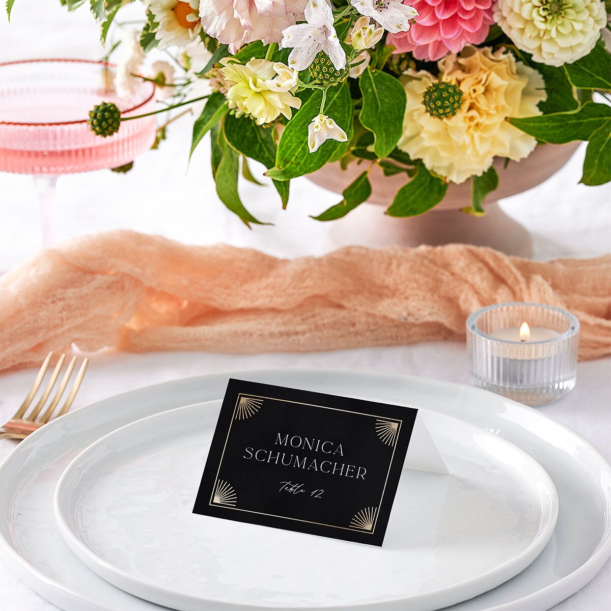 Written In The Stars Place Cards Gold Midnight Signature