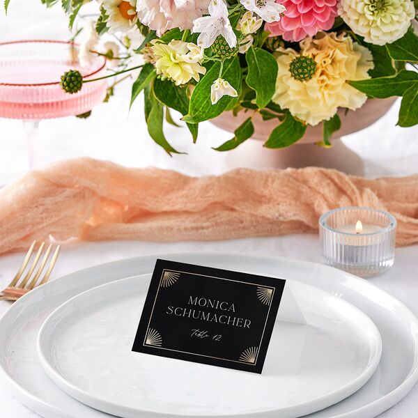 Written In The Stars Place Cards Gold Midnight Signature