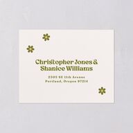 Simple Retro Daisy All-in-One Wedding Invitations Meadow Signature Light Both Recipient and Return Addresses No