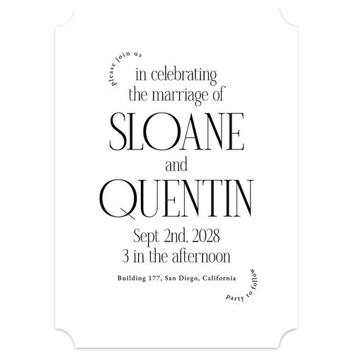 Accent Arches Wedding Invitations Licorice Signature Blank No Ticket