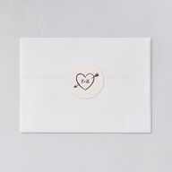 Vintage Lovebird Banner Wedding Stickers Linen Circle