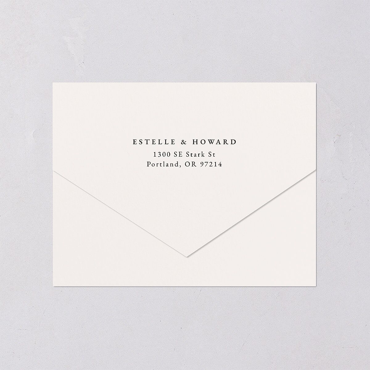 Old Hollywood Glam All-in-One Wedding Invitations Champagne Signature Light Both Recipient and Return Addresses No