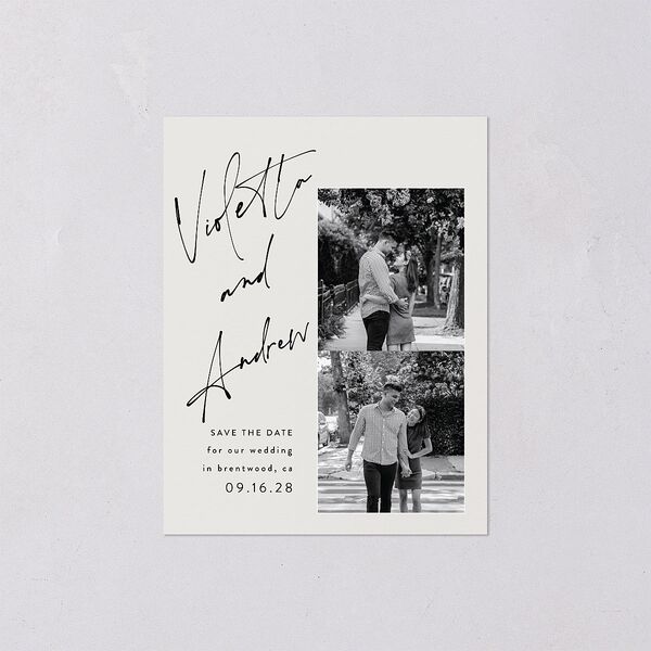 Signed Save the Date Petite Cards Licorice Signature smooth Blank No