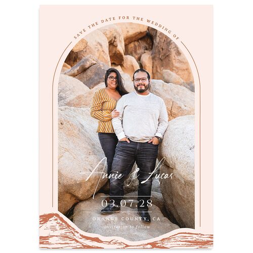 Western Cactus Save The Date Cards Terracotta Signature smooth Blank No Standard