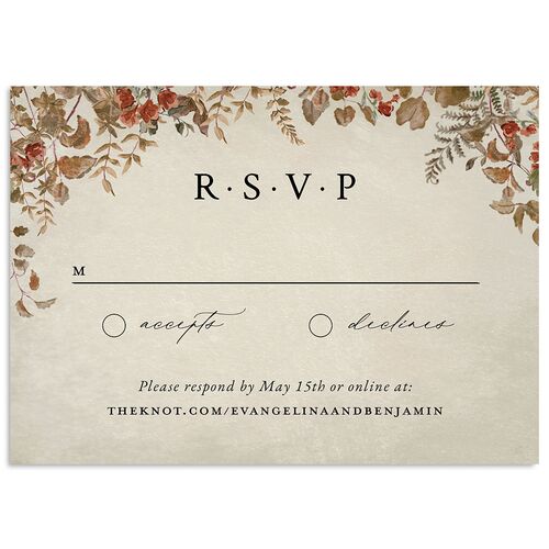 Mushroom Garden Fairytale Wedding Response Cards Midnight Signature Standard