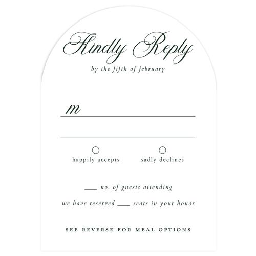 Traditionally Classic Wedding Response Cards Forest Signature Arch