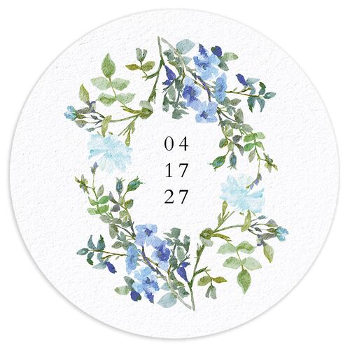 Minimal Floral Coasters Ocean Cardboard Circle