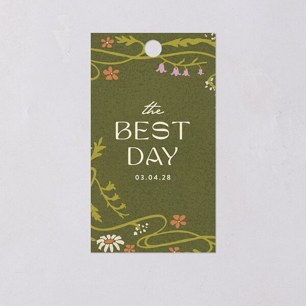 Wildflower Nouveau Favor Gift Tags Dark Camo Signature