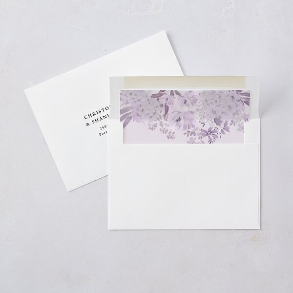 Monochrome Blooms Envelope Liners Standard Sheer Lilac Liner