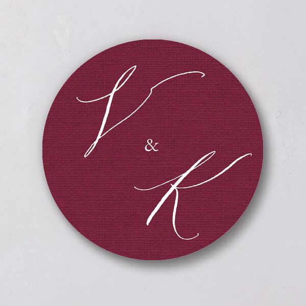 Beloved Floral Wedding Stickers Dark Berry Circle