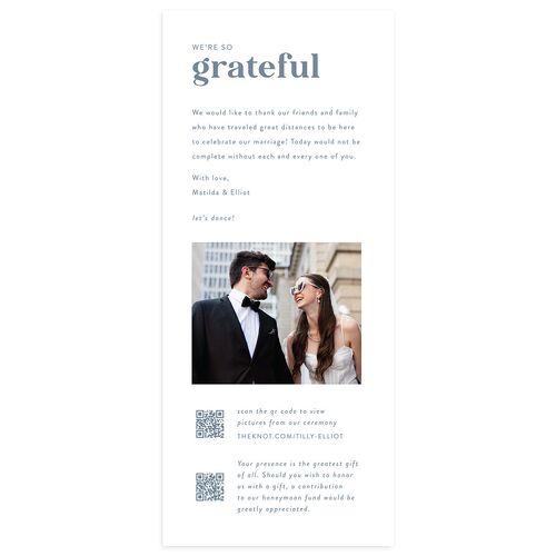 Photo Elopement Wedding Programs Dusty Blue Signature