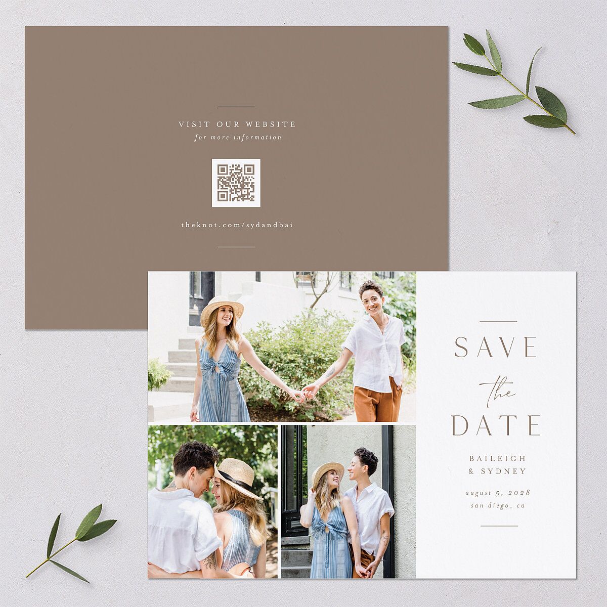 Side Panel Save the Date Cards — view 1