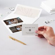 Captured Love QR Code RSVP Cards Pure White Signature Standard
